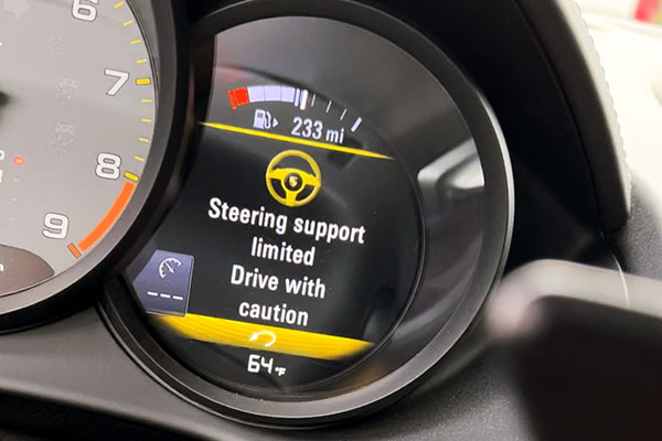 porsche steering support message